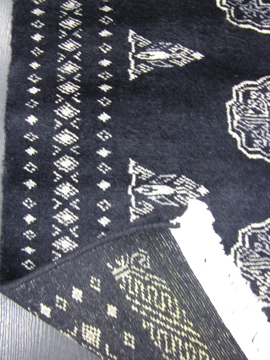 Bokhara käsinsolmittu 3 ply musta 62x93 cm