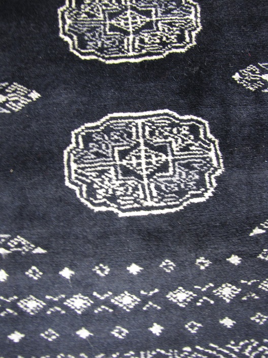 Bokhara käsinsolmittu 3 ply musta 62x93 cm