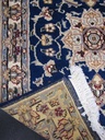 Pakistan käsinsolmittu villasilkki sininen 63x90 cm