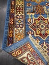 Kazak käsinsolmittu villamatto sininen 58x101 cm