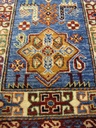 Kazak käsinsolmittu villamatto sininen 58x101 cm