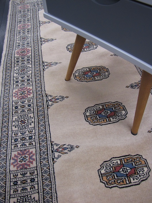 Bokhara käsinsolmittu 3 ply beige 81x206 cm