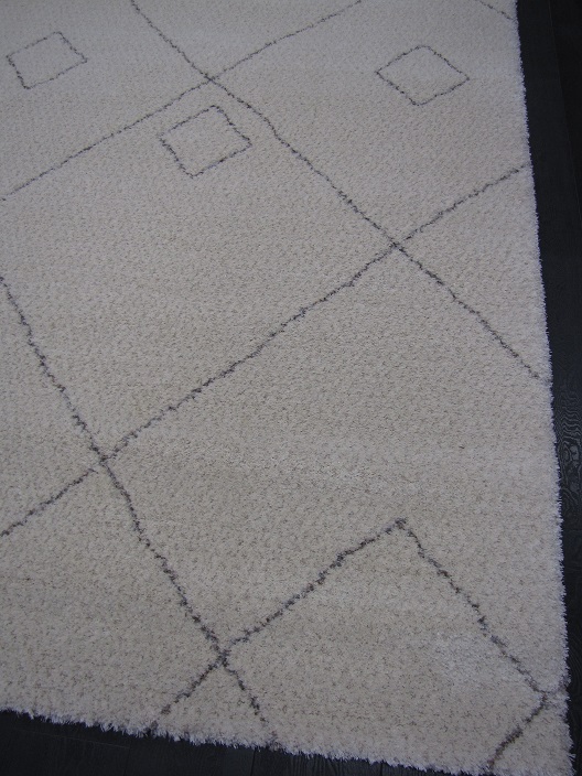 Husk villamatto luonnonvaalea kuvio 160x230 cm