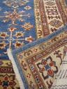 Kazak käsinsolmittu villamatto sininen 163x200 cm