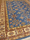 Kazak käsinsolmittu villamatto sininen 163x200 cm