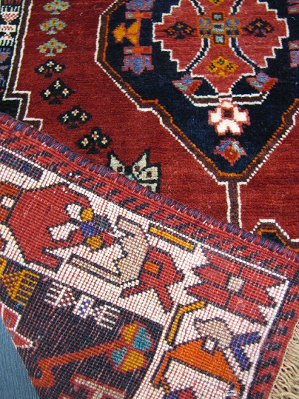 Kashqhai käsinsolmittu villamatto 80x183 cm
