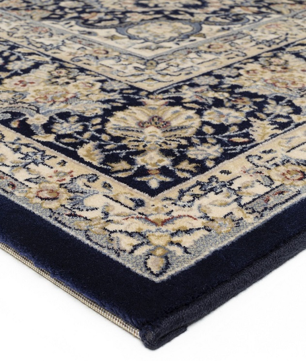 Diamond villamatto sininen medaljonki 200x290 cm