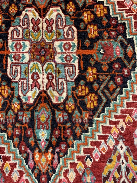 Kashqhai käsinsolmittu villamatto 63x66 cm