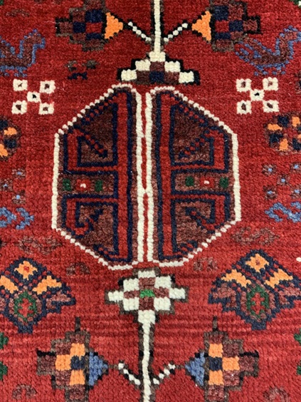 Kashqhai käsinsolmittu villamatto 55x59 cm