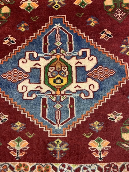 Kashqhai käsinsolmittu villamatto 56x60 cm