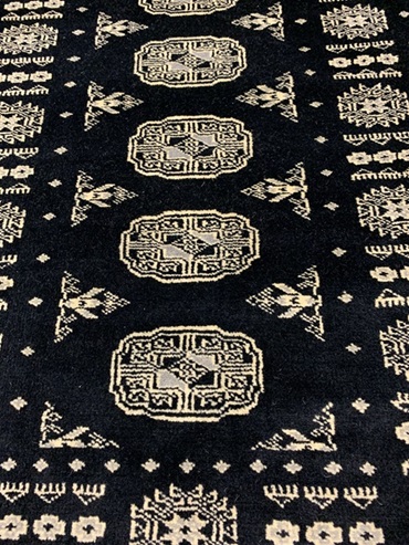 Bokhara käsinsolmittu villamatto musta 78x208 cm