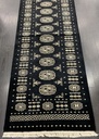 Bokhara käsinsolmittu villamatto musta 78x208 cm