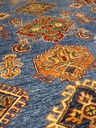 Kazak aito käsinsolmittu matto sininen 214x288 cm
