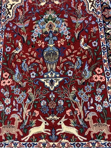 Isfahan käsinsolmittu villamatto 70x107 cm