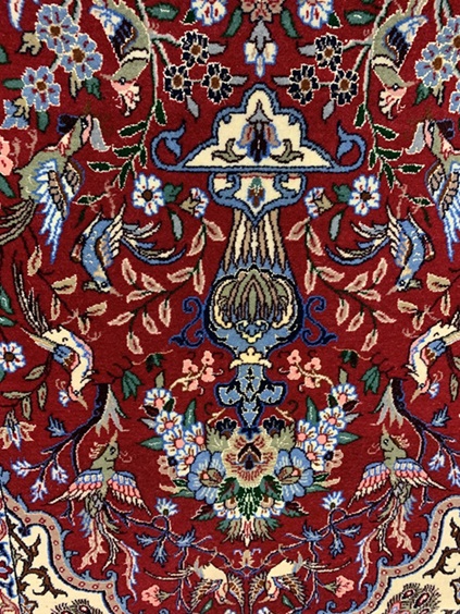 Isfahan käsinsolmittu villamatto 70x107 cm