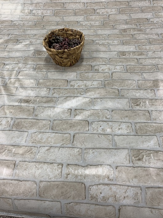 Tiiliskivi vahakangas beige leveys 140 cm