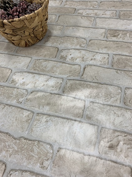 Tiiliskivi vahakangas beige leveys 140 cm