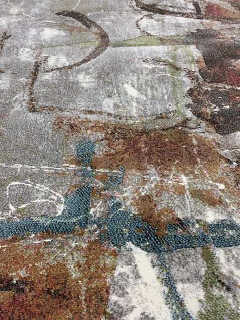 Plaza nukkamatto Spiral harmaa-värikäs 200x290 cm