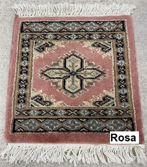 Pakistan pienet käsinsolmitut villamatot 30x30 cm - lajitelma