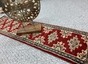 Pakistan käsinsolmittu pöytäliina punainen 28x118 cm