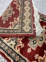 Pakistan käsinsolmittu pöytäliina punainen 28x118 cm