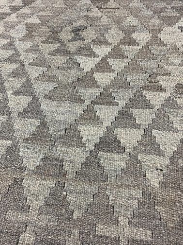 Kelim käsinkudottu villamatto harmaa-beige 154x200 cm