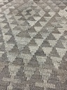 Kelim käsinkudottu villamatto harmaa-beige 154x200 cm