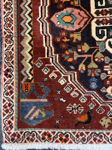 Kashqhai käsinsolmittu villamatto 62x63 cm