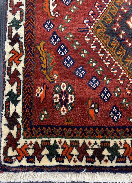 Kashqhai käsinsolmittu villamatto 58x66 cm