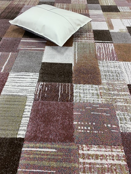 Plaza nukkamatto pinkki-vihreä ruutu 200x290 cm