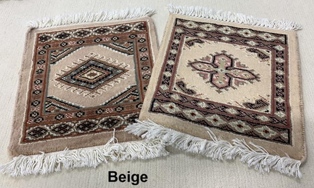 Pakistan pienet käsinsolmitut villamatot 30x30 cm - lajitelma