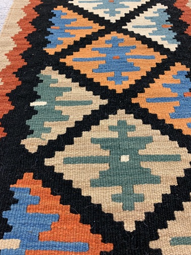 Kelim Kashqhai musta 54x201 cm