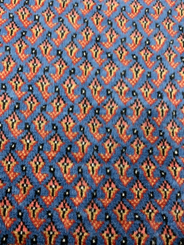 Mir Boteh käsinsolmittu sininen 61x122 cm