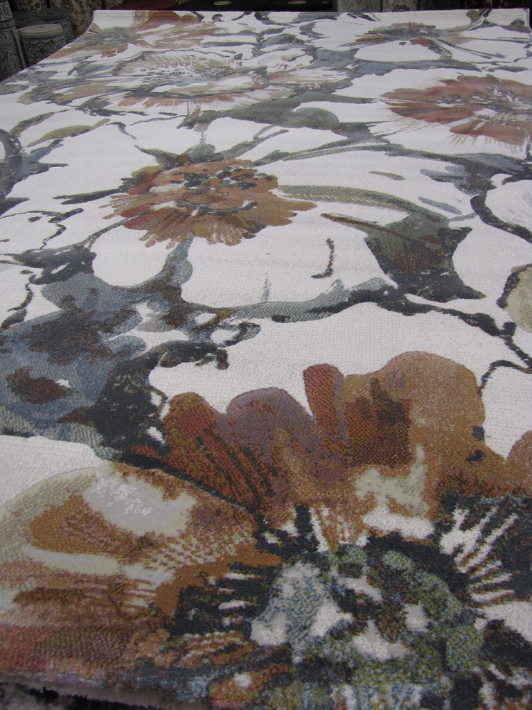 Plaza nukkamatto vihreä kukkakuvio 160x230 cm