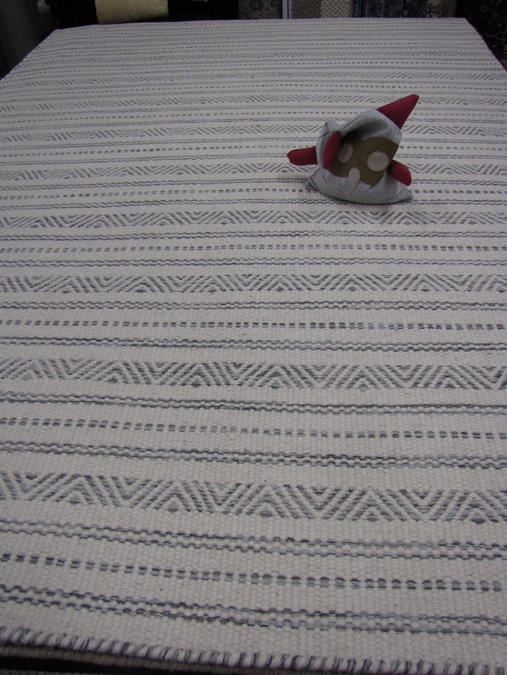 [AZTEC140200LVVAALHARM] Durri villamatto raita (harmaa, 140 x 200)