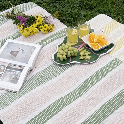 [FOKSI160230ROVIHREÄ] Foksi puuvilla rosa-vihreä (160 x 230)