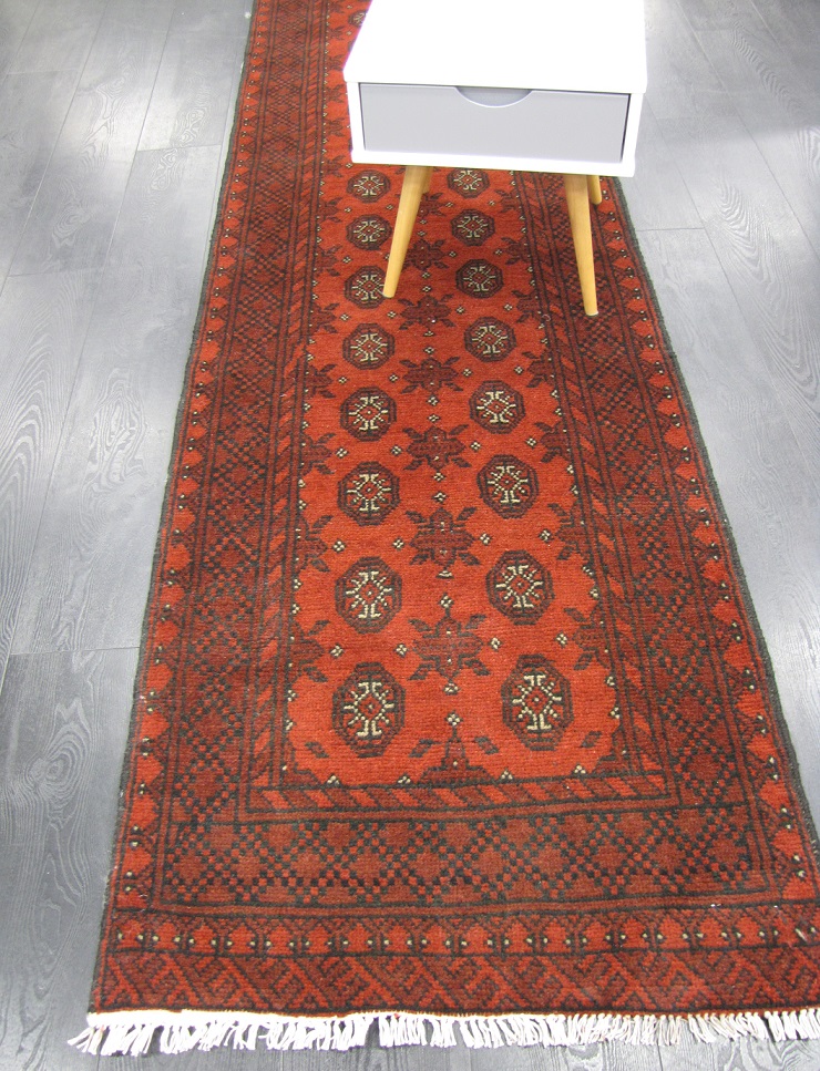 Aktscha käsinsolmittu villamatto 78x280 cm