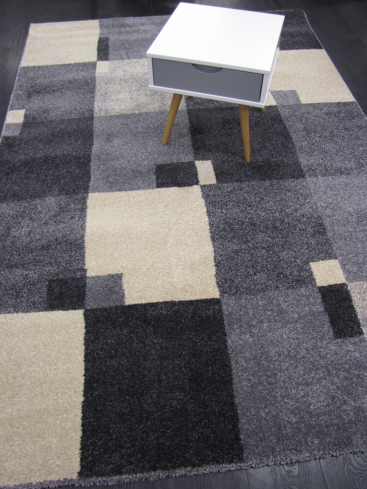 [21001357160230HA] Ocean nukkamatto harmaa laatikot 160x230 cm