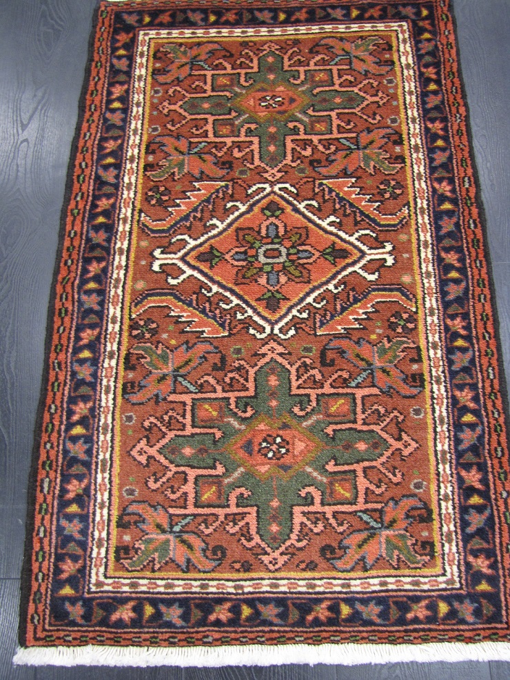 [140166563100PUNRZ] Hamadan käsinsolmittu villamatto 63x100 cm