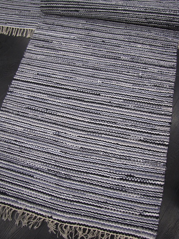 Riemu räsymatto musta-harmaa-valko 160x230 cm