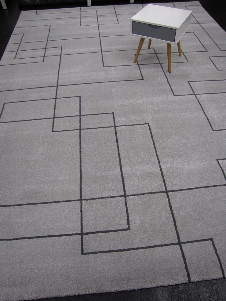 Trento graafiset viivat harmaa 240x340 cm
