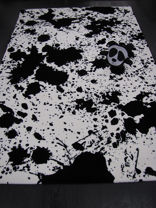 [INKDALMIS160230MUVA] Spläsh nukkamatto musta-valko 160x230 cm