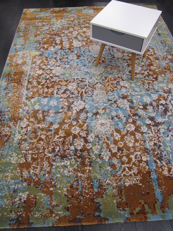 [PATINA410162900160230RUSIVI] Tiroli nukkamatto ruskea,vihreä,sininen 160x230 cm