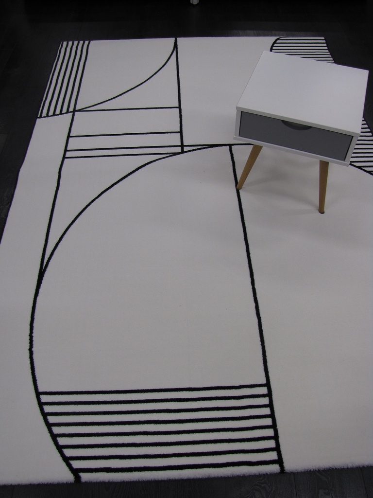 Brodway nukkamatto valko-musta 160x230 cm