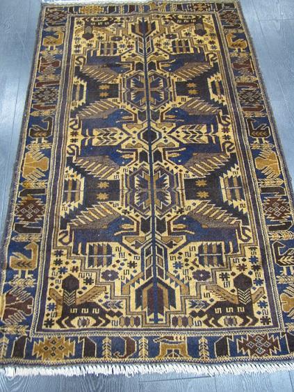 [BELUCH82133ABU] Beluch käsinsolmittu villamatto 82x133 cm