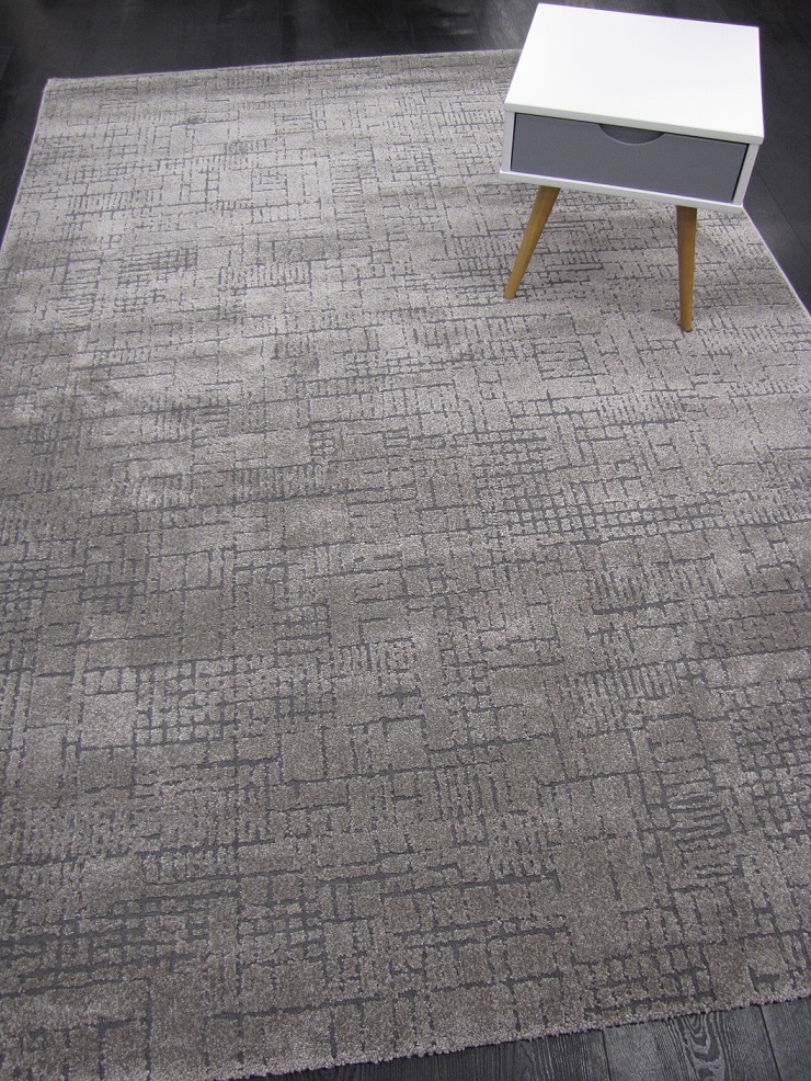 Trento nukkamatto greyge ristikko 120x170 cm