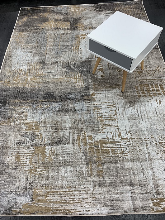 [9110452424160230RUBE] Origami viskoosimatto utuinen beigenruskea (160 x 230)