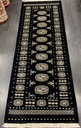 Bokhara käsinsolmittu villamatto musta 78x208 cm