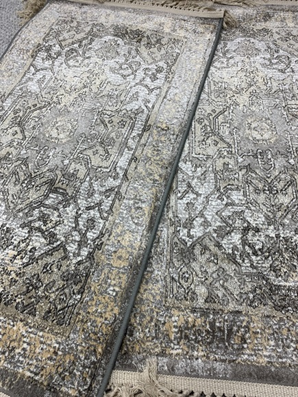 Beluchi viskoosimatto harmaa-kelta 65x110 cm