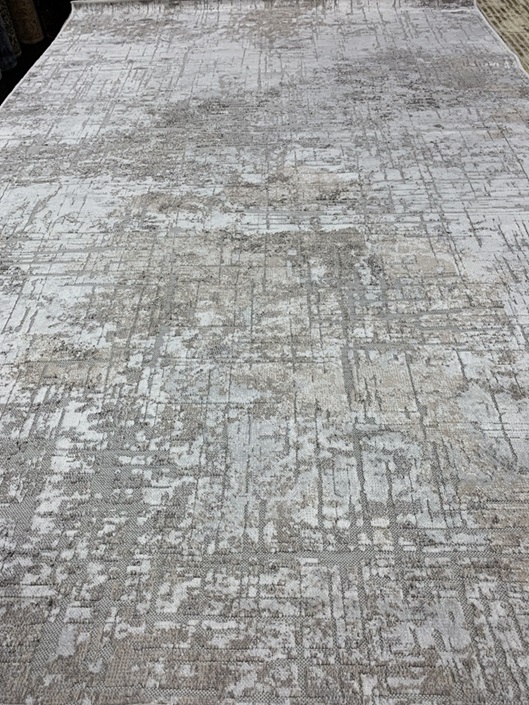 [911011646495140HARMBEI] Origami viskoosimatto Louhikko harmaa-beige (95 x 140)